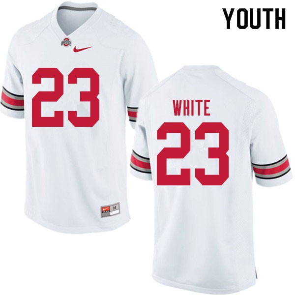 Ohio State Buckeyes #23 De'Shawn White Youth Player Jersey White OSU2178